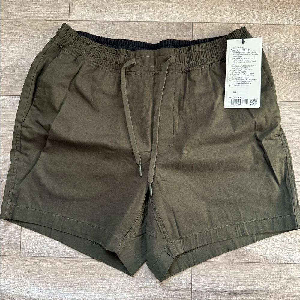 NWT lululemon athletica Men’s Bowline Short 5” Size L Dark Olive